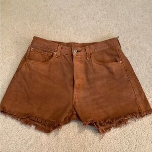 Levi’s 501 Vintage Retro Orange Amber Cutoff Jean Shorts 30” waist size 8/10.